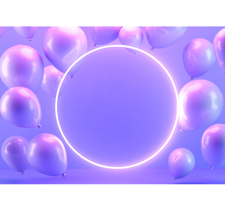 Floating balloons circle fototapeta ljubezen - TenStickers