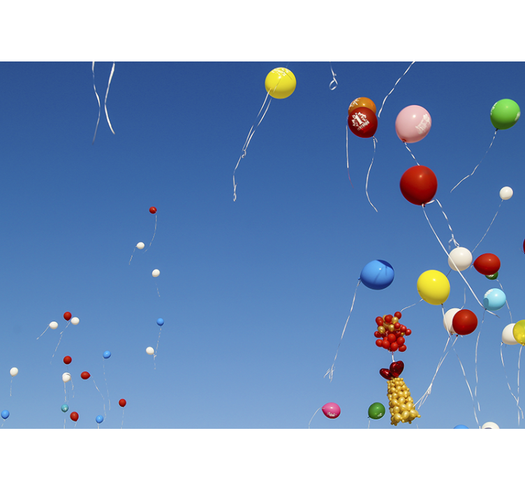Colorful floating balloons fototapeta ljubezen - TenStickers