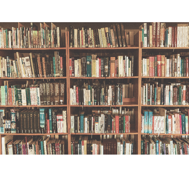 Polica z literaturo in umetniška fototapeta - TenStickers