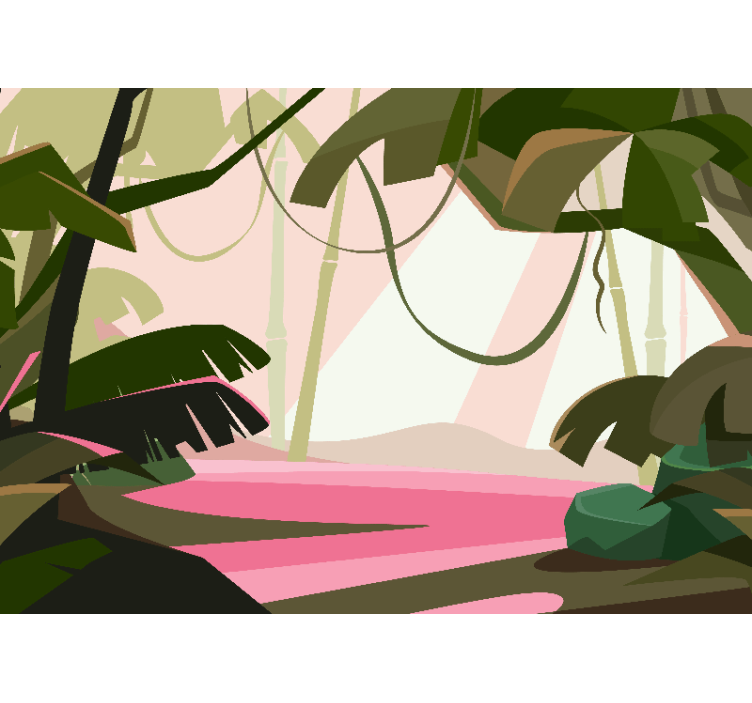 Tropska pokrajina s stensko steno iz džungle - TenStickers