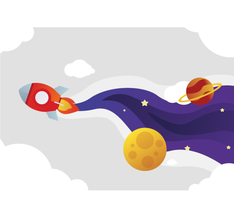 Spaceship and celestial bodies fototapeta z motivi - TenStickers