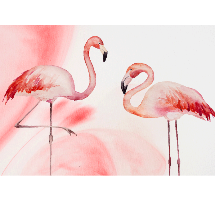 Sodoben flamingo ročno risan dizajn stenske fototapete - TenStickers