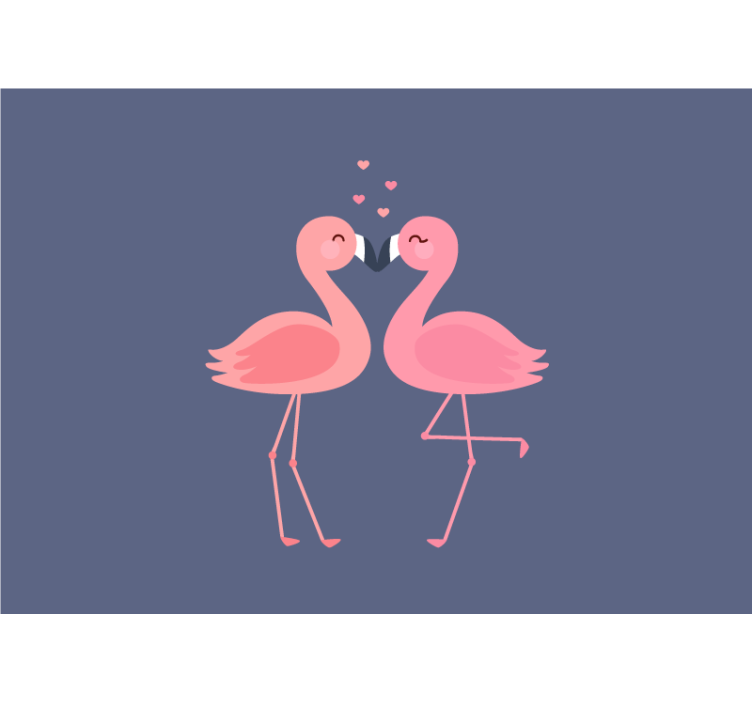 Flamingos in affection fototapeta ljubezen - TenStickers