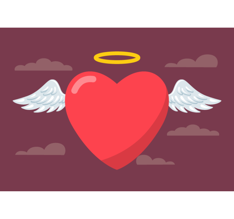 Heart with wings fototapeta ljubezen - TenStickers