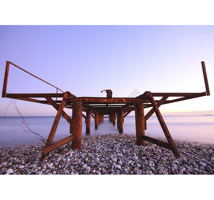Rustic pier sunset stenske poslikave - TenStickers