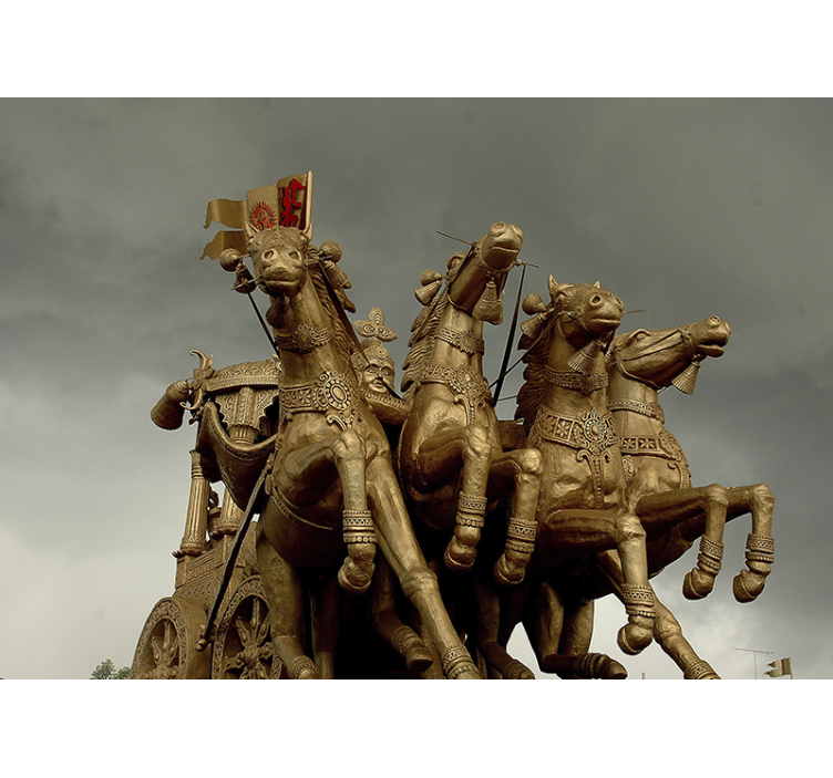 Historical chariot horses fototapeta z vozili - TenStickers