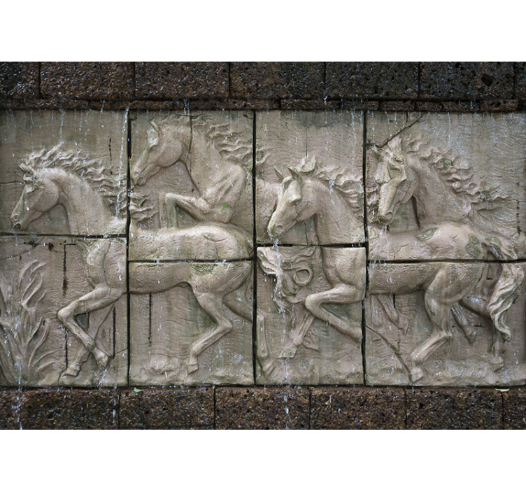 Galloping horses relief fototapete z živalmi - TenStickers
