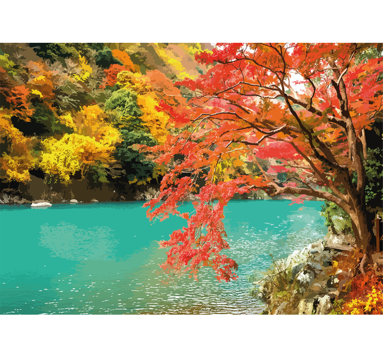 Lively fall scenery fototapete narava - TenStickers