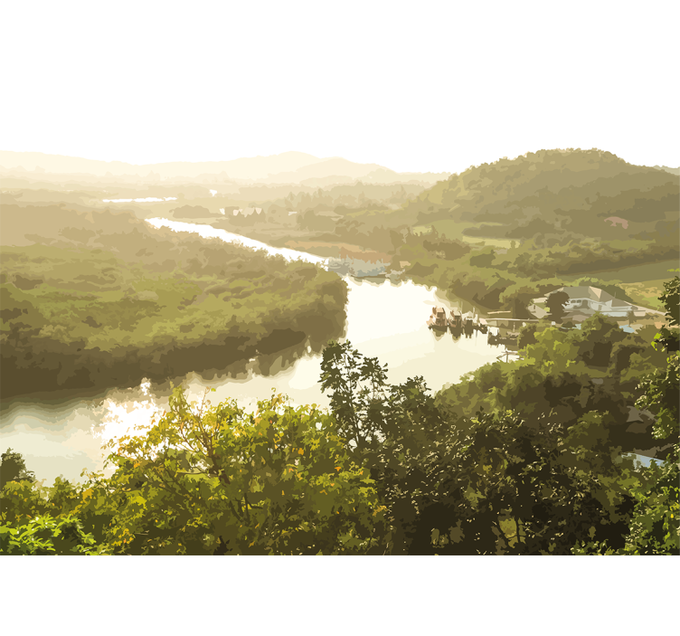 Serene river view stenske poslikave - TenStickers