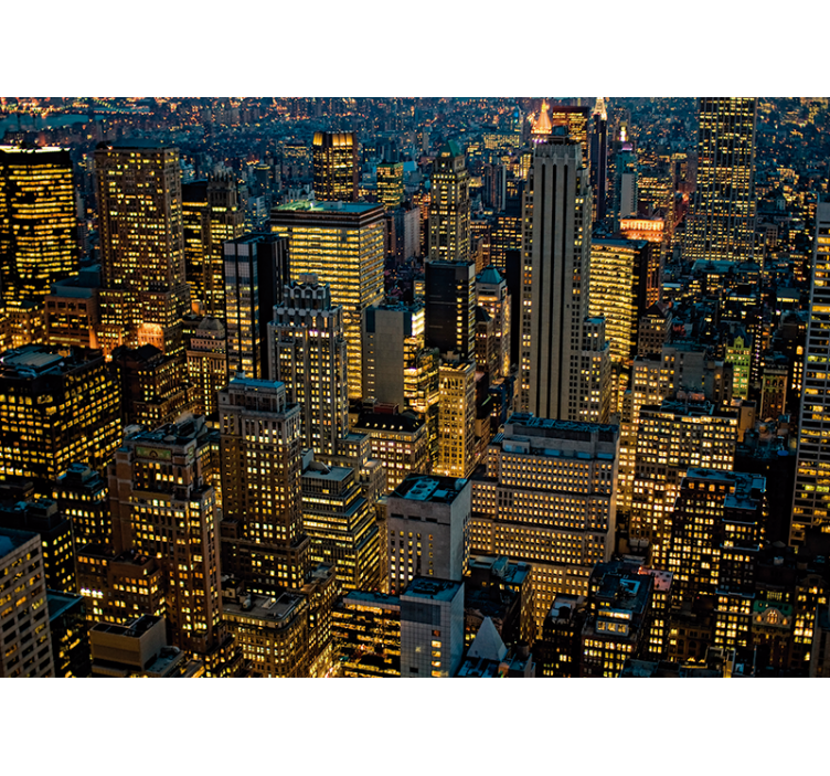 City skyline night fototapeta new york - TenStickers