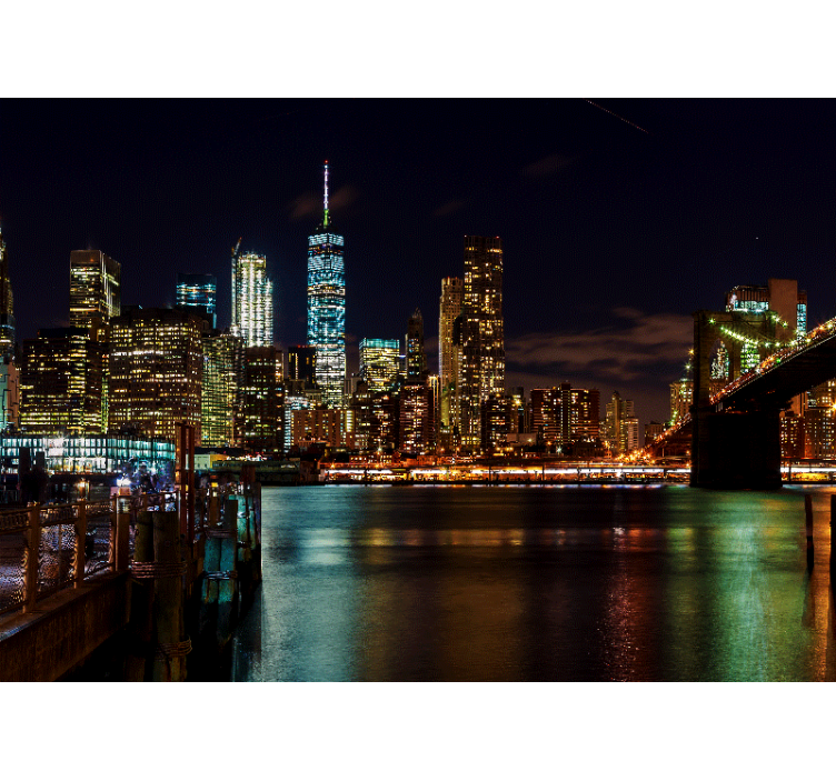 Manhattan nightscape fototapeta new york - TenStickers