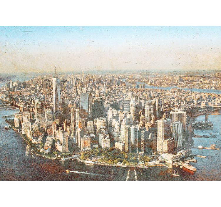 Aerial view manhattan fototapete mest in držav - TenStickers