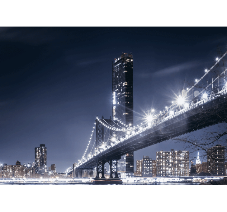 Brooklyn bridge night view fototapeta new york - TenStickers