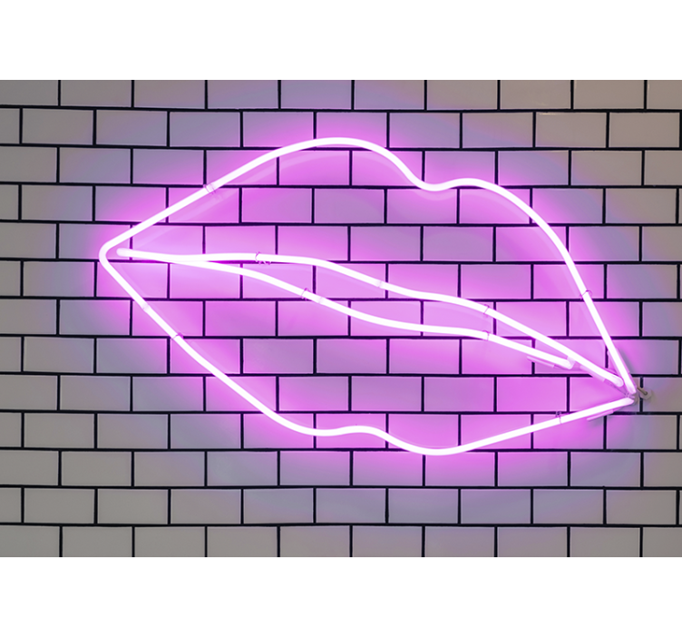 Neon lip shape fototapeta ljubezen - TenStickers