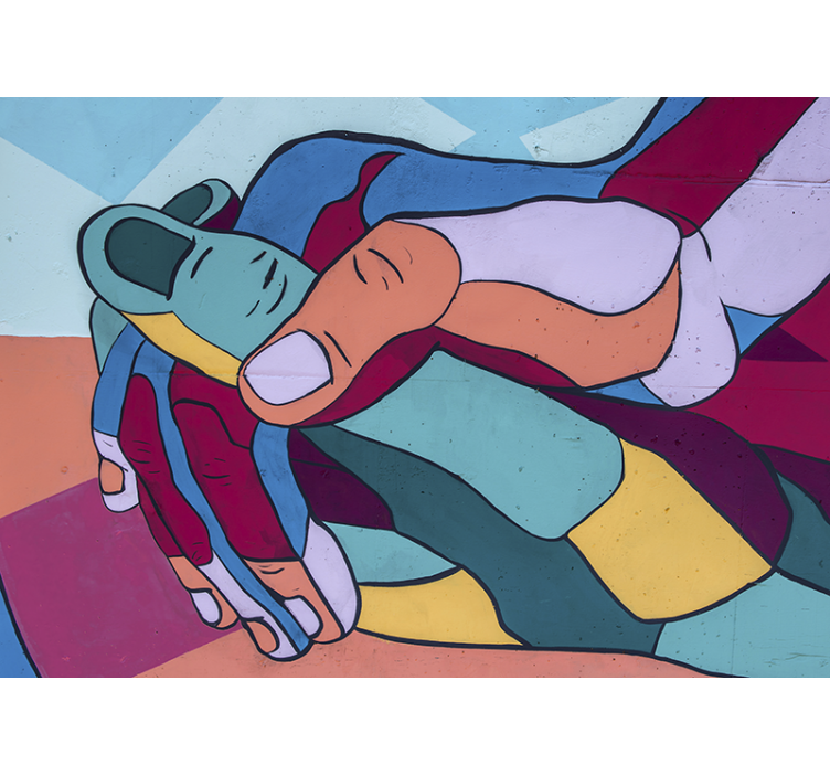 Colorful hand embrace fototapeta ljubezen - TenStickers