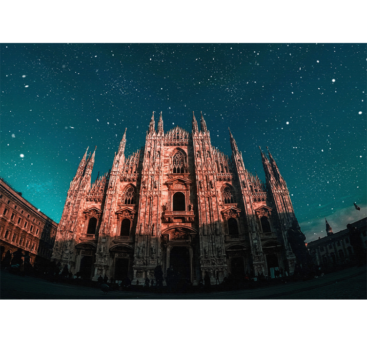 Milan cathedral nightscape fototapete madrid - TenStickers