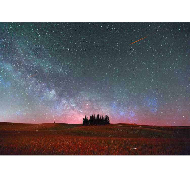 Starlit milky way fototapeta z gorami - TenStickers