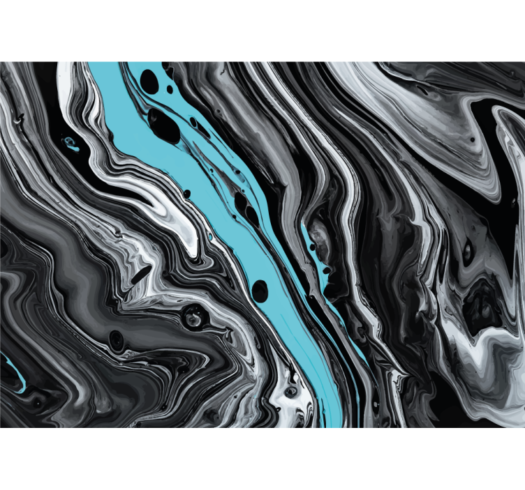 Black and aqua flow abstraktni fototapeti - TenStickers