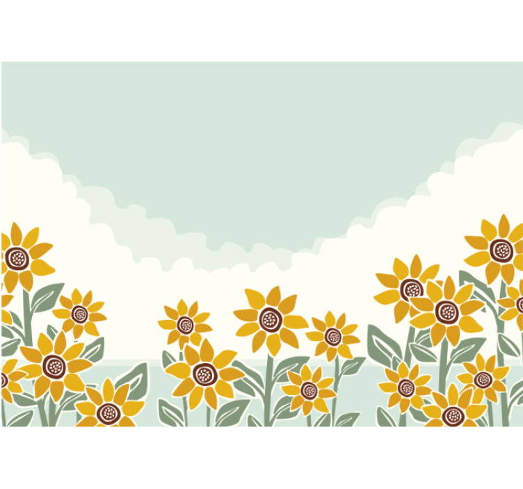 Sunflower garden scene fototapete cvetje - TenStickers