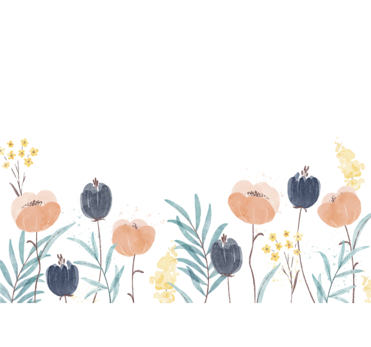 Abstraktna slika v akvarelu cvetlična stenska poslikava - TenStickers