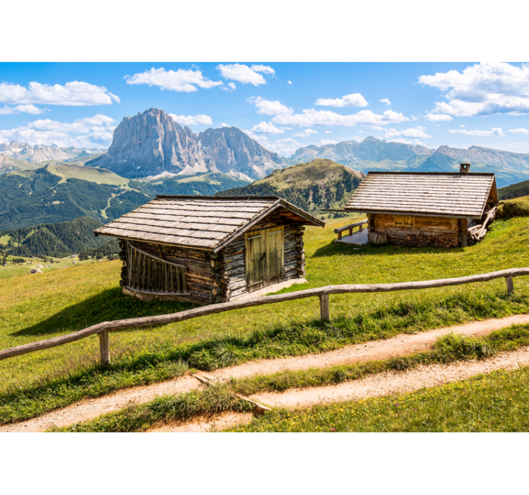 Scenic mountain cabins stenske poslikave - TenStickers