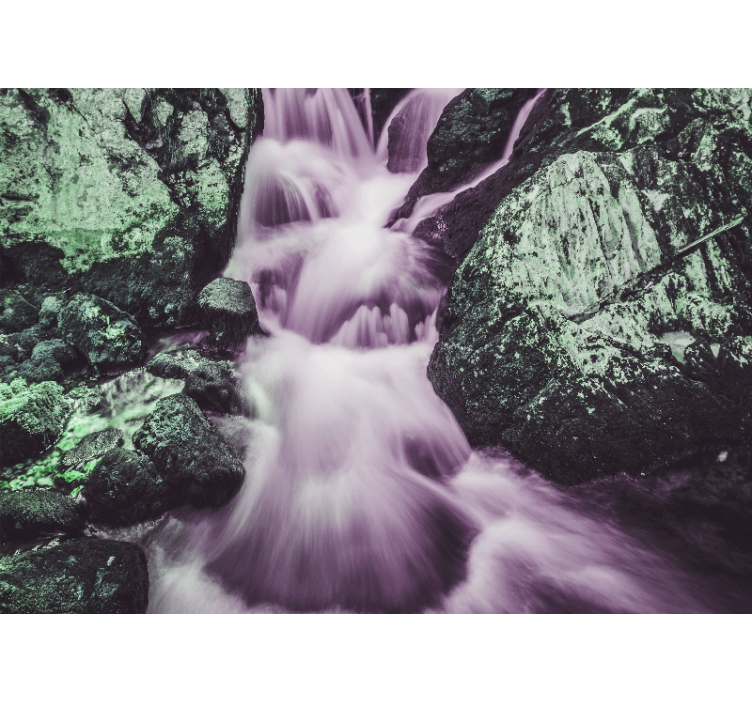 Flowing waterfalls fototapeta z gorami - TenStickers