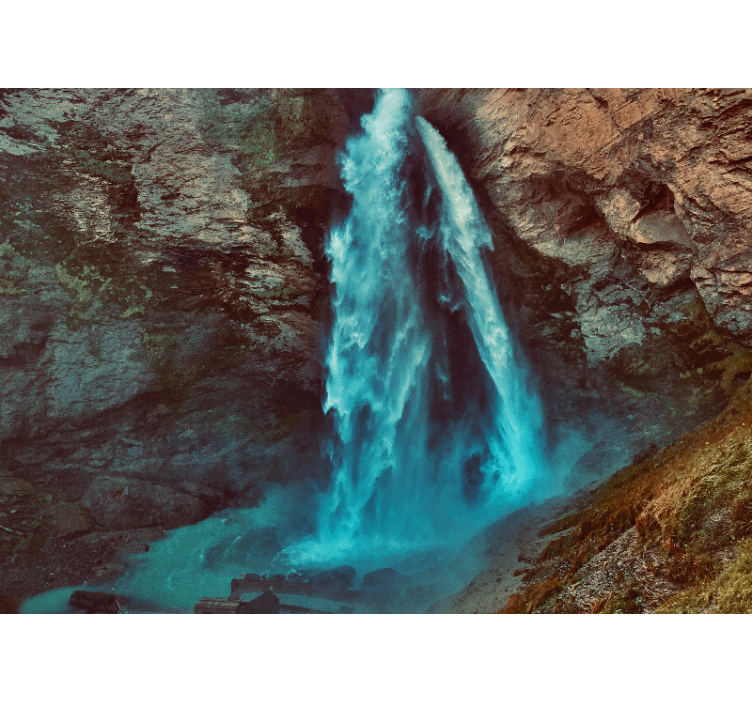 Grand waterfall perspective fototapeta z gorami - TenStickers