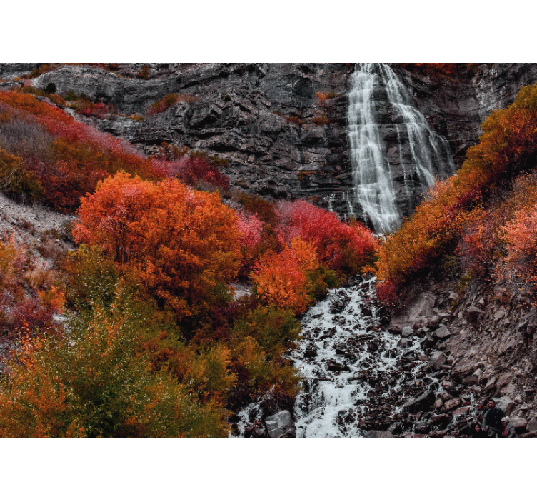 Autumn waterfall scene slap fototapeta - TenStickers