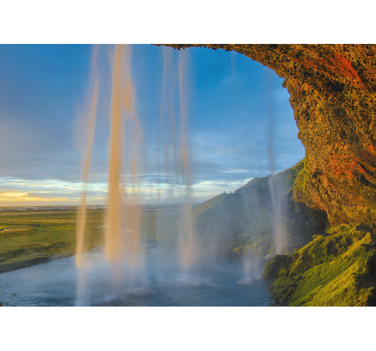 Majestic waterfall viewpoint fototapeta z gorami - TenStickers