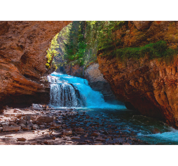 Stenski poslikava skrivni slap jama slap - TenStickers