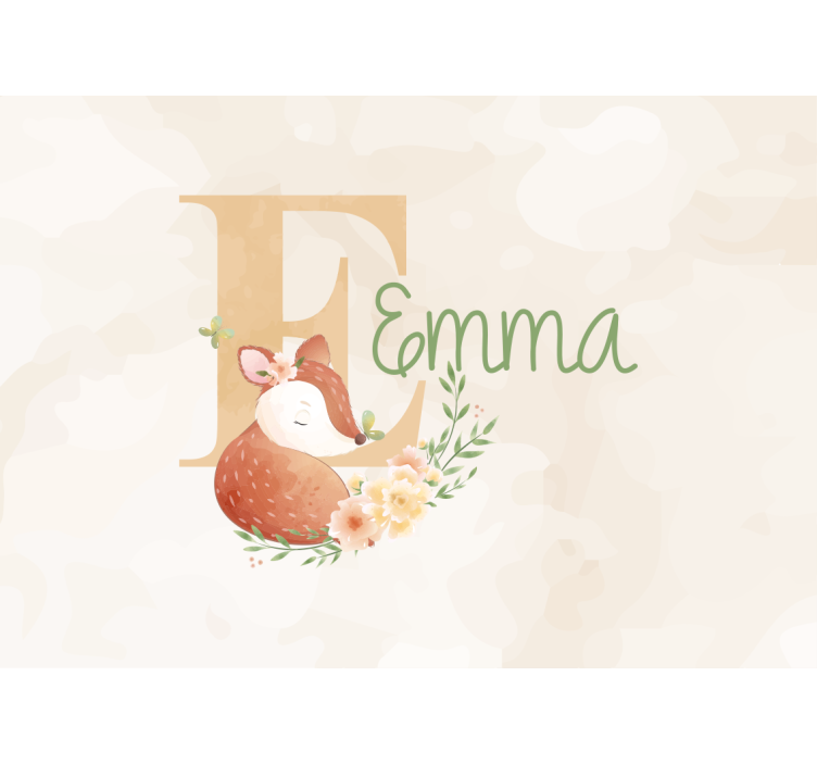 Personalized fox design fototapete za otroško sobo - TenStickers