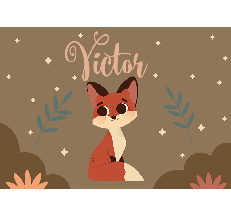 Cute fox character personalizirana fototapeta - TenStickers