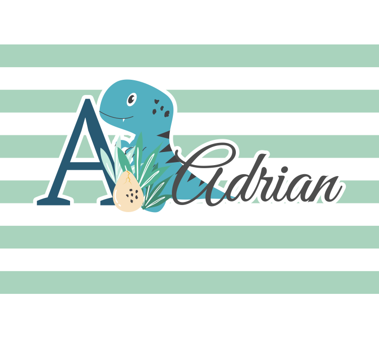 T-rex z začetnico in imenom Fototapete za otroško sobo - TenStickers