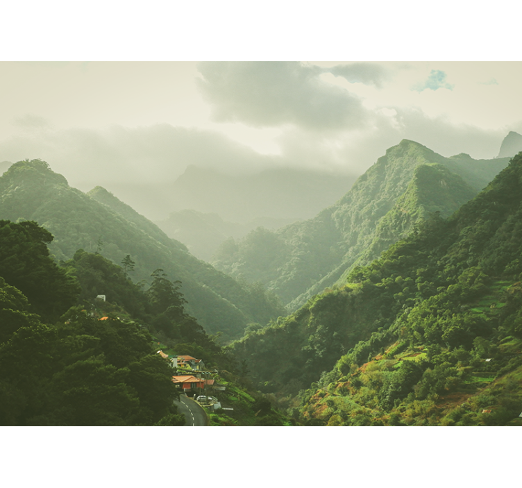 Mountain valley scenery stenske poslikave - TenStickers