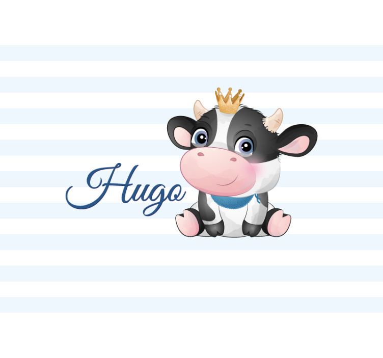Cute cow cartoon fototapeta z ljudmi - TenStickers