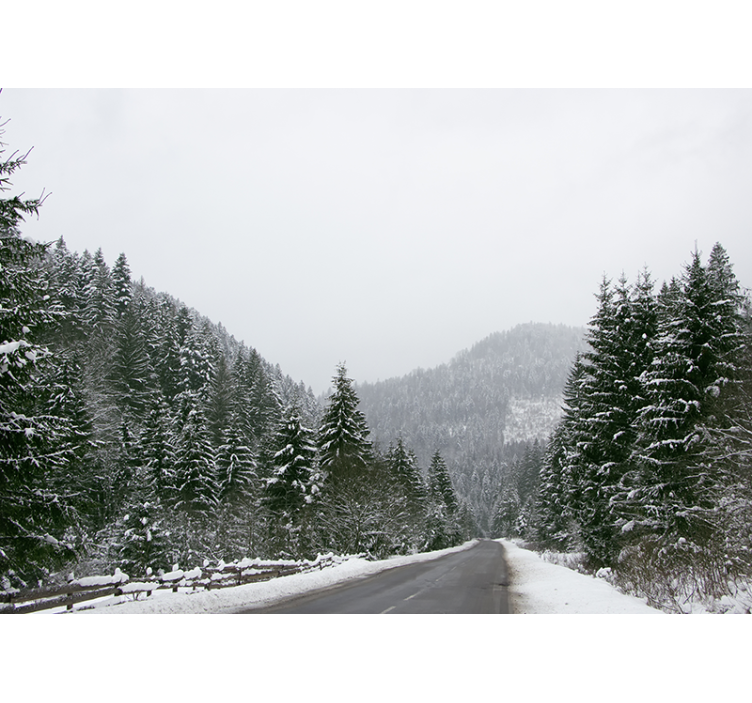 Icy mountain scenery fototapeta z gorami - TenStickers