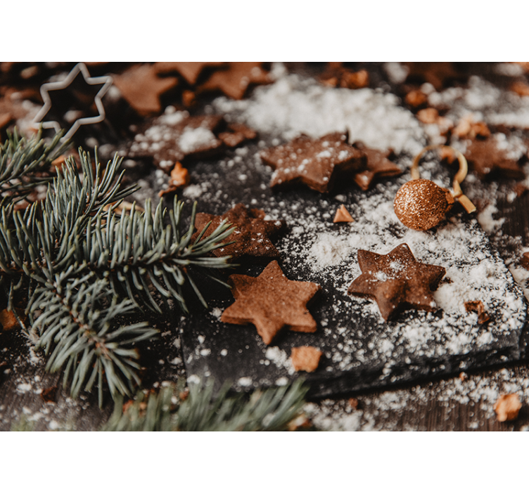 Festive gingerbread stars božična fototapeta - TenStickers