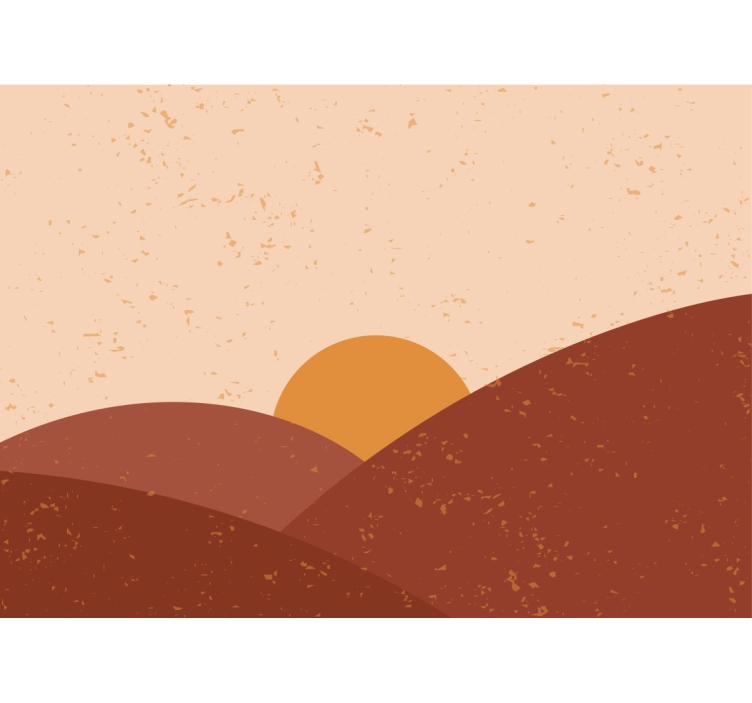 Pogled na sončni zahod gore abstraktne stenske fototapete - TenStickers