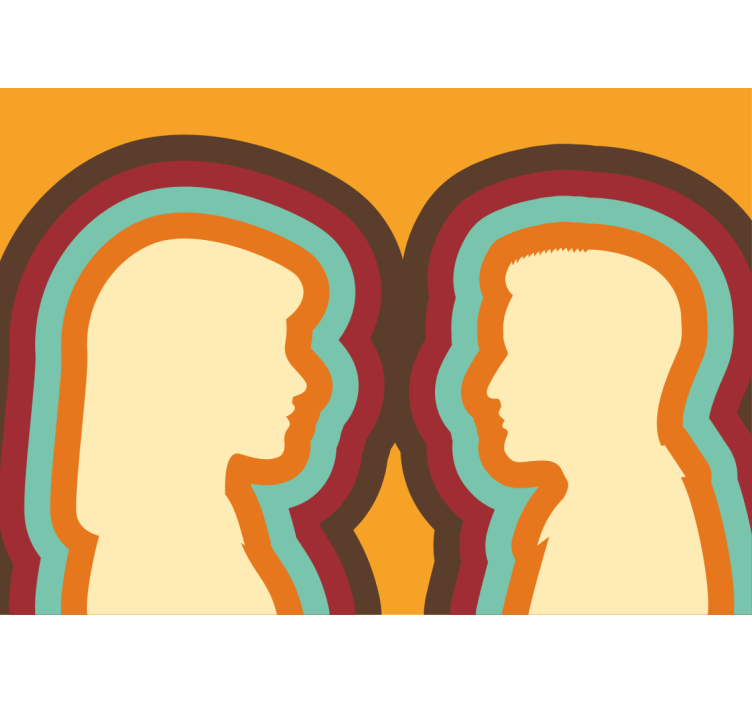 Couple silhouettes fototapeta ljubezen - TenStickers