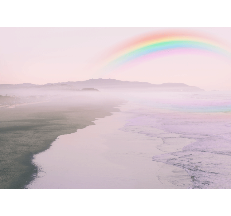 Serene beach rainbow fototapete narava - TenStickers