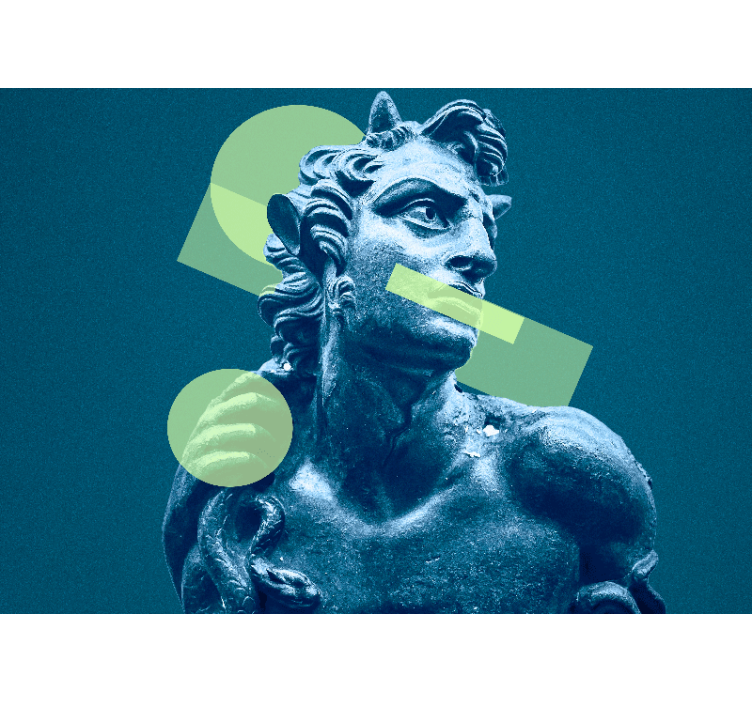 Statua z geometrijskimi oblikami fototapeta umetnost - TenStickers