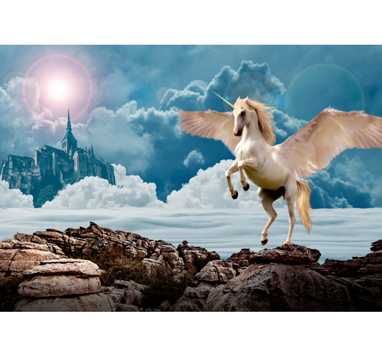 Majestic unicorn flight fototapeta z motivi čarovnije - TenStickers