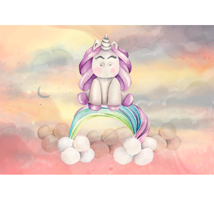 Cute unicorn rainbow fototapeta s čarobnimi motivi - TenStickers