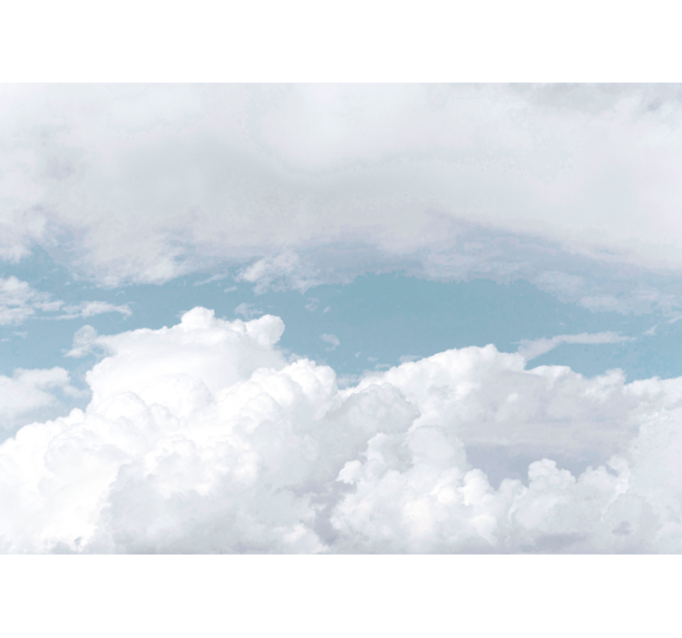 Beli puhasti oblaki stenska poslikava - TenStickers