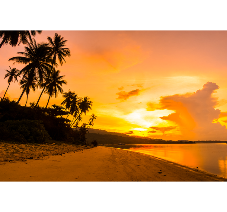 Tropical sunset serenity stenske poslikave - TenStickers