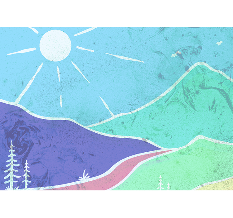 Stenske poslikave gorskega pokrajinskega prizora - TenStickers