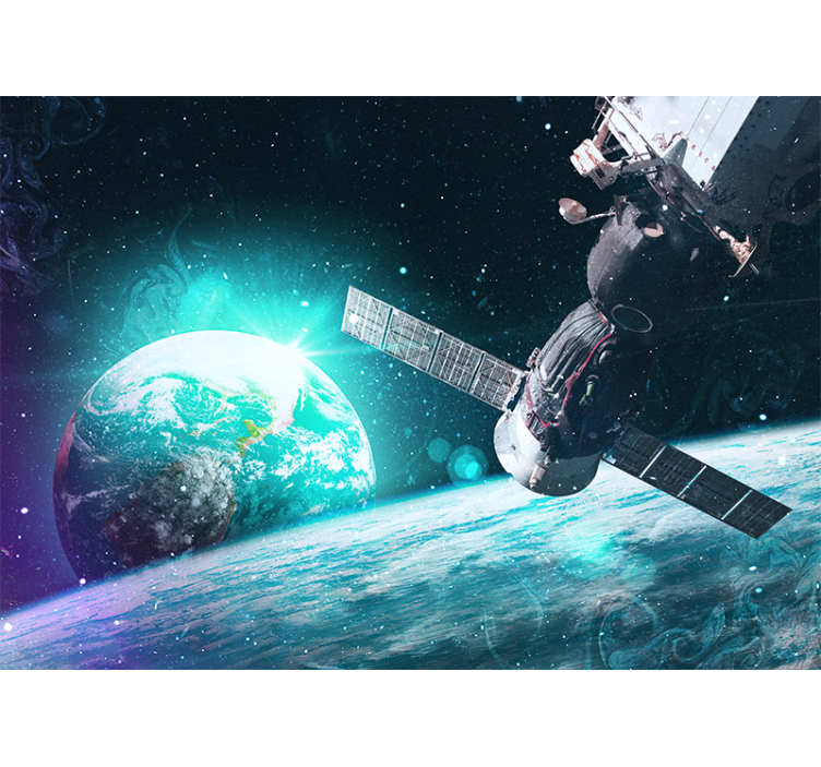 Spacecraft orbiting earth vesoljski fototapeti - TenStickers