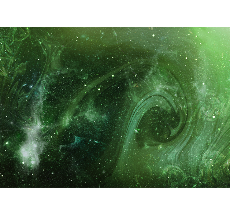 Cosmic green swirl vesoljski fototapeti - TenStickers