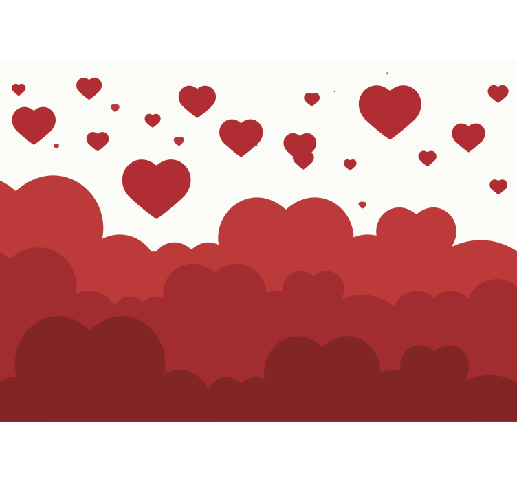 Floating heart clouds fototapeta ljubezen - TenStickers