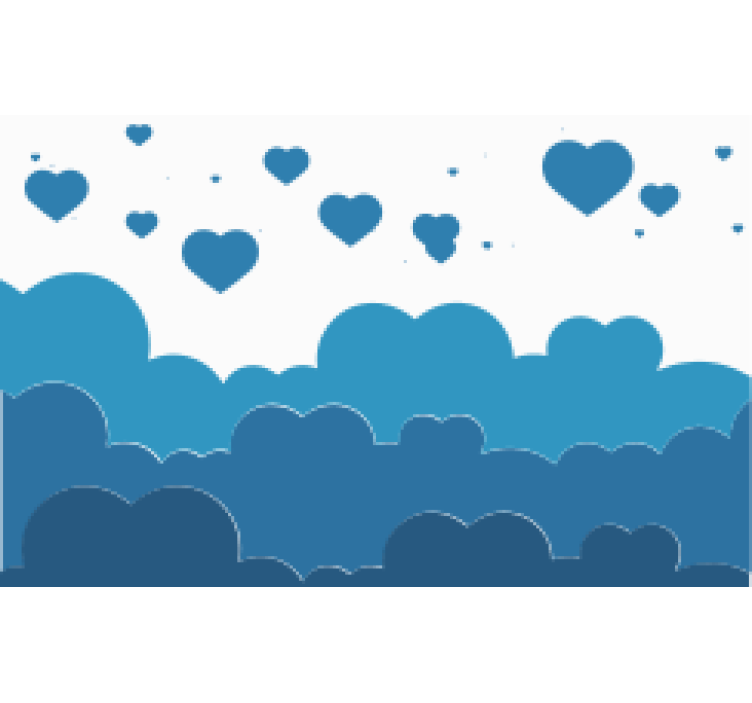 Clouds and hearts fototapeta ljubezen - TenStickers
